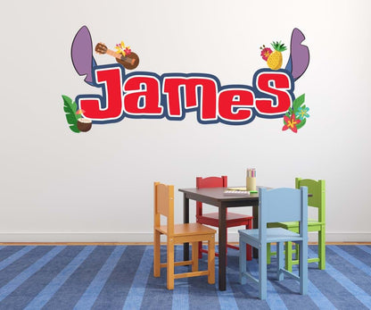 BabyOneStop Custom Tropical Name Wall Decal with Island Characters