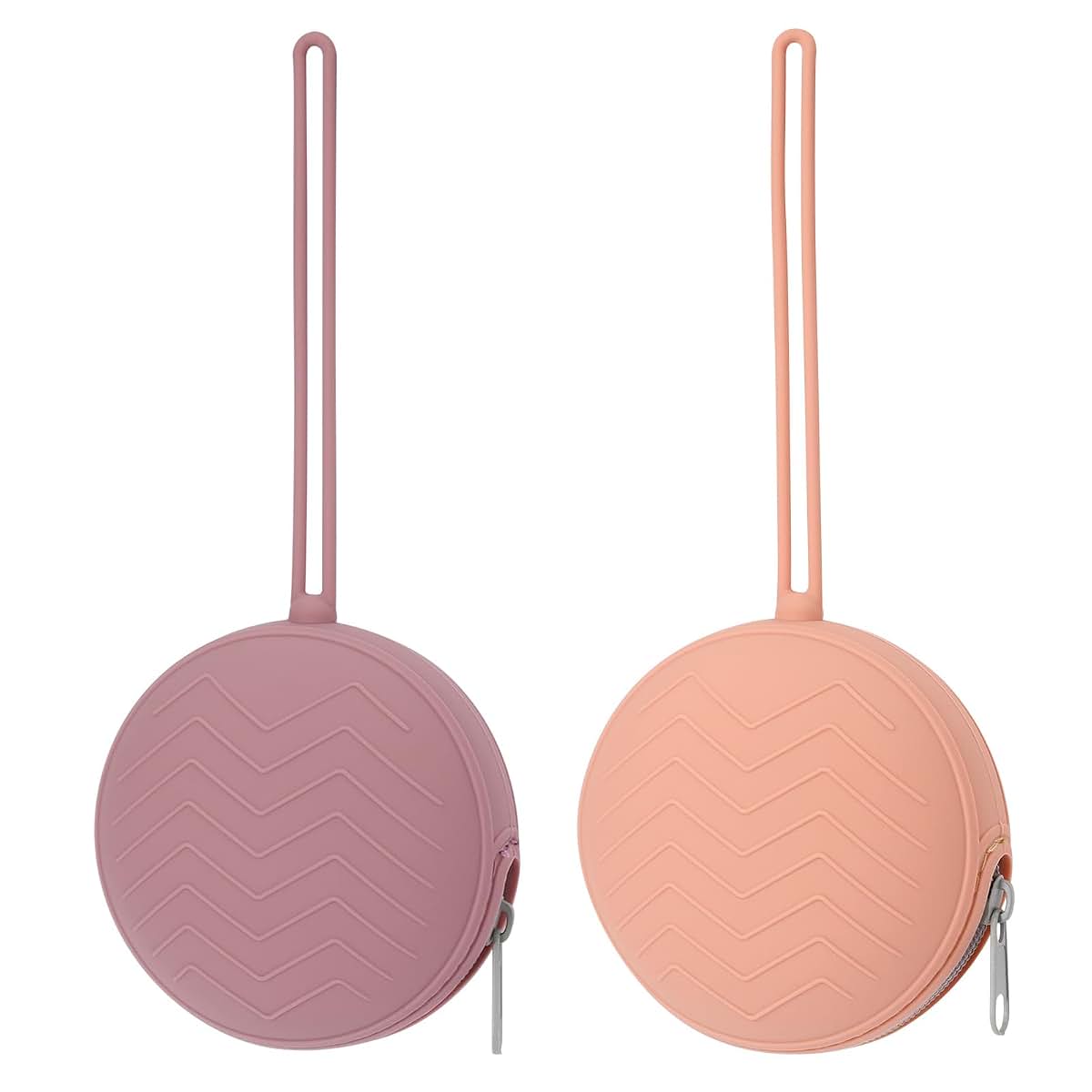 Nupoopy Silicone Pacifier Holder Case 2-Pack In Powder Rose And Muted