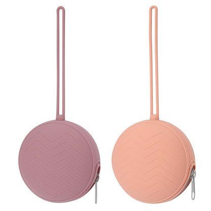 Nupoopy Silicone Pacifier Holder Case 2-Pack In Powder Rose And Muted