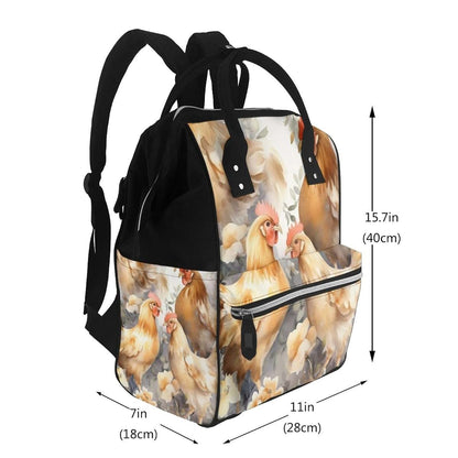 DWVTSLH Chicken duck Diaper Bag Backpack Multifunction Nappy Bags Waterproof Mummy Backpack Large Capacity Travel (photo 2)