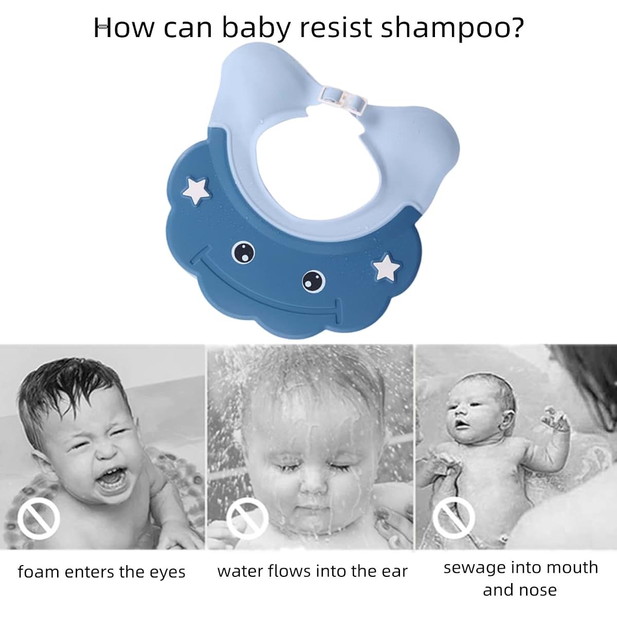 Ibluelover Kids Shower Shampoo Cap Adjustable 2-Pack (photo 3)