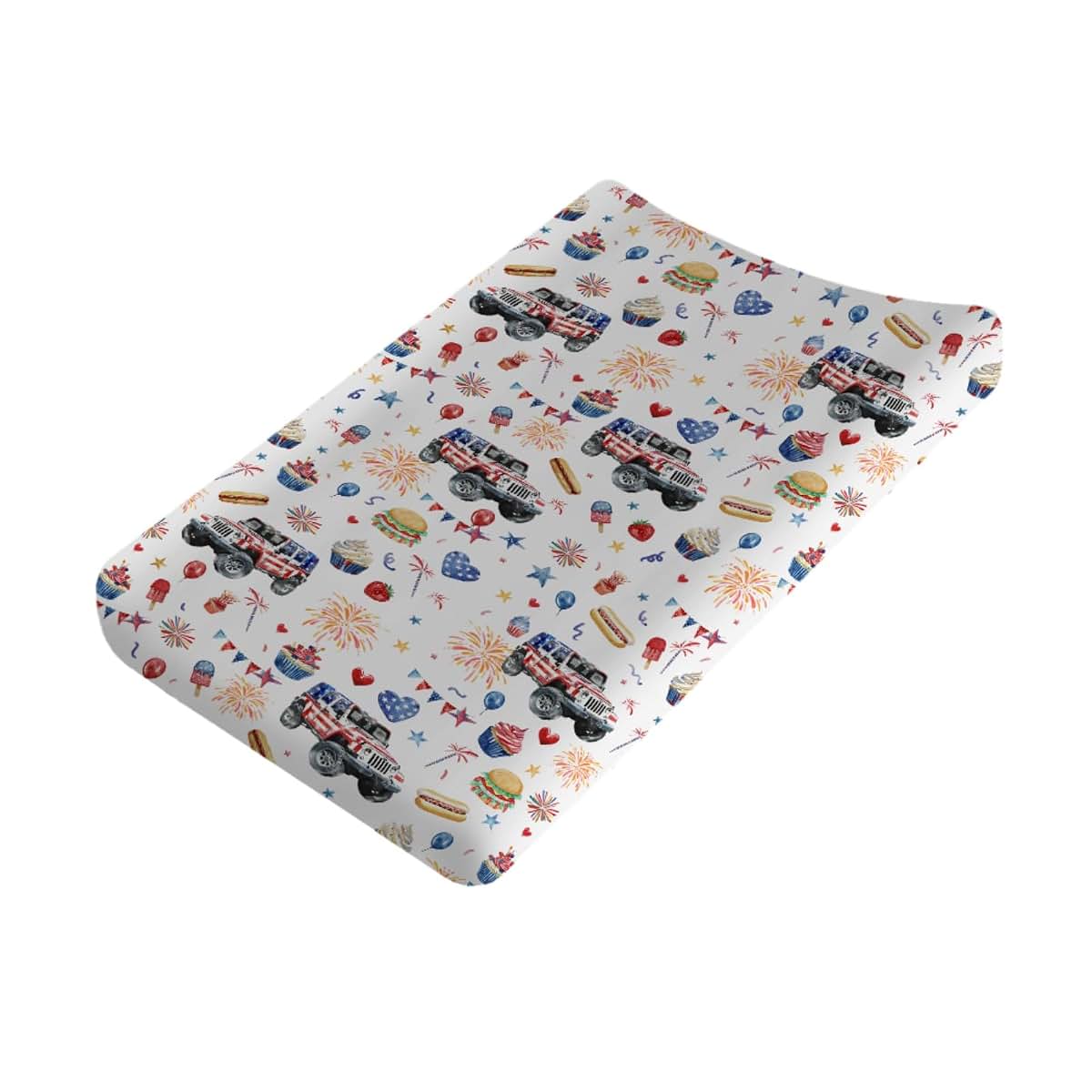 American Flag Trucks Changing Pad Cover Sheet for Standard Diaper Change Table