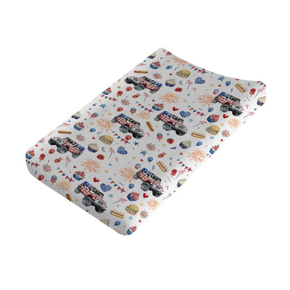 American Flag Trucks Changing Pad Cover Sheet for Standard Diaper Change Table