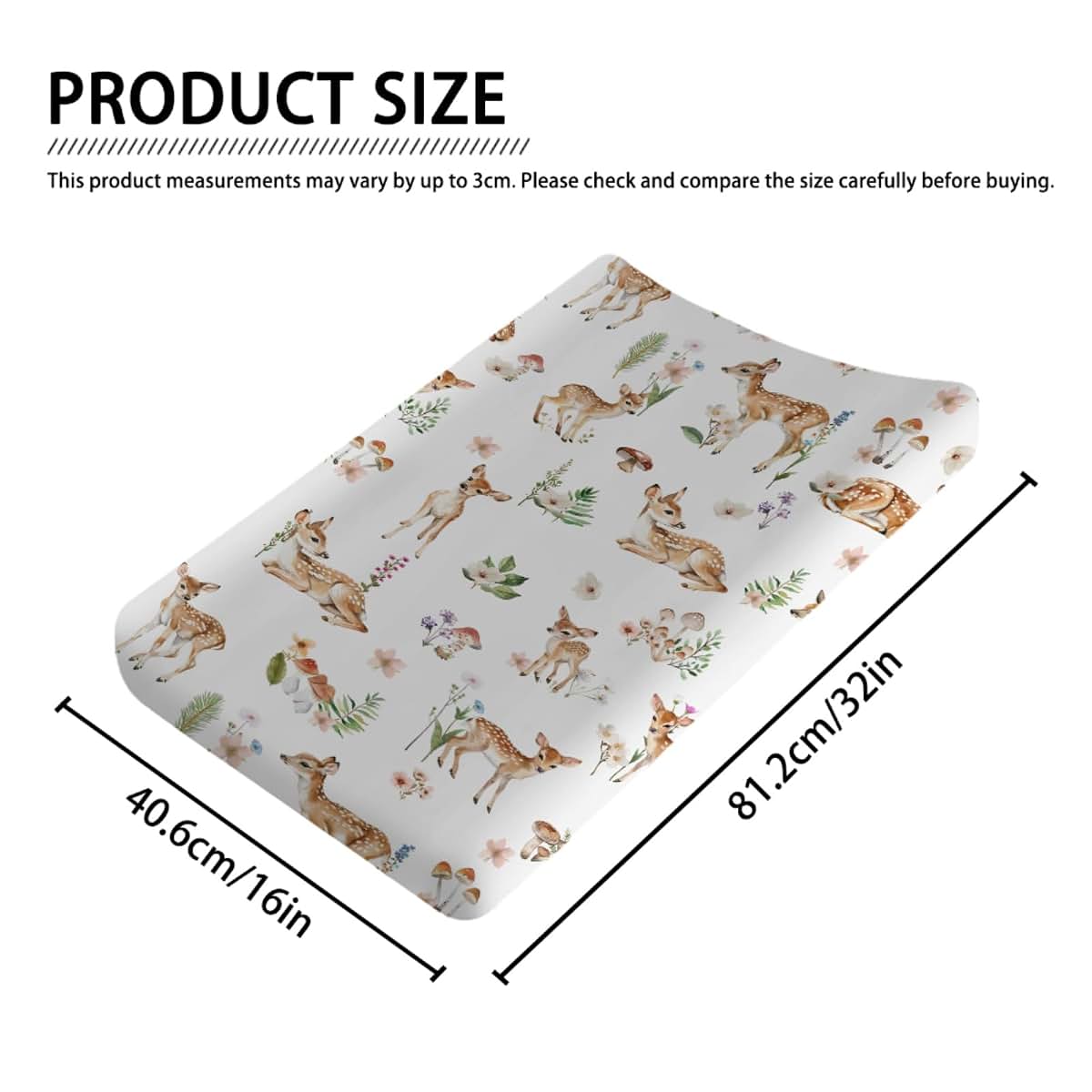 Hwmmbh Spring Animal Changing Pad Cover, 32x16 Inch, Soft Breathable Polyester