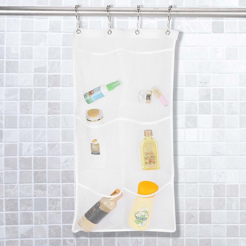 TOPINCN Mesh Bathroom Storage Organizer Bag with 6 Pockets, 23.6 x 13 inches