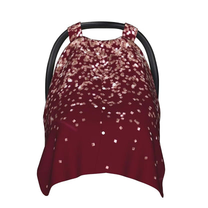 RAAPSBRW Burgundy Rose Gold Blush Pink Glitter Baby Car Seat, Rain Shelter, Multifunctional Nursing Cover for Newborns