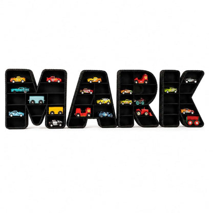 CarLetters Personalized Toy Car Display Shelf, Custom Name Decor for Boys Room, 1:64