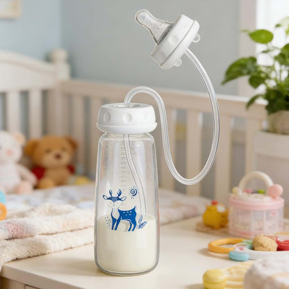 Silicone Kids Bottle 240ml Leakproof Nipple Straw