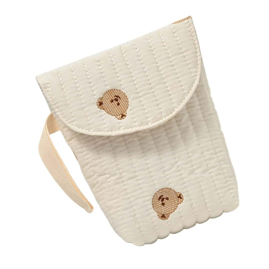 Vdaxvme Baby Lovely Embroidered Cotton Diaper Bag Strollers Organiser Case Soft Breathable Fabric Handbag For Easy