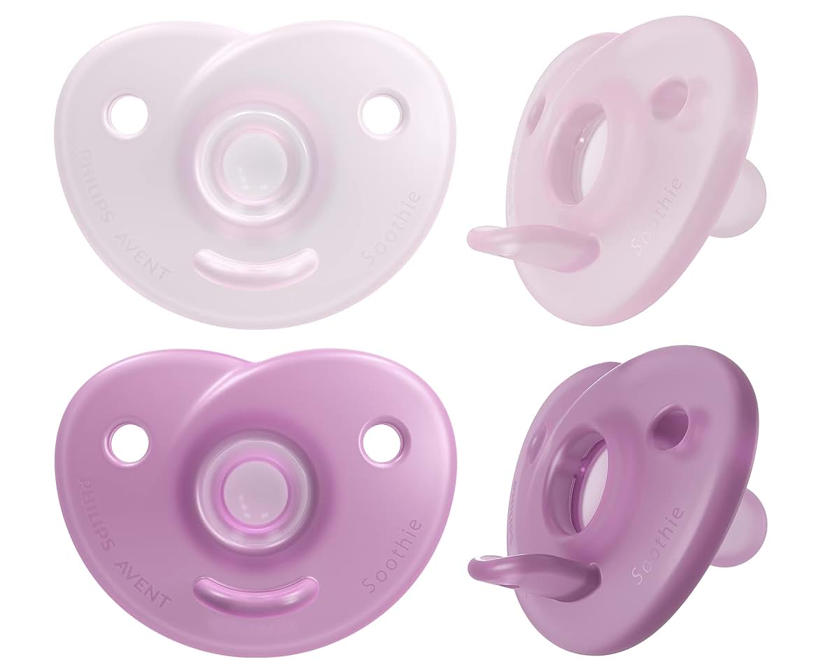 Philips Avent Soothie Heart Baby Pacifier 0-3 Months Pink 4 Pack