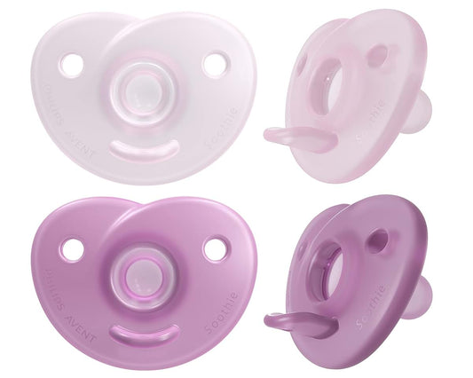 Philips Avent Soothie Heart Baby Pacifier 0-3 Months Pink 4 Pack