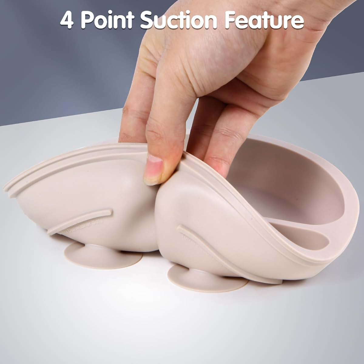 Eascrozn 2 Pack Silicone Baby Plates with Suction and Stainless Steel Utensils