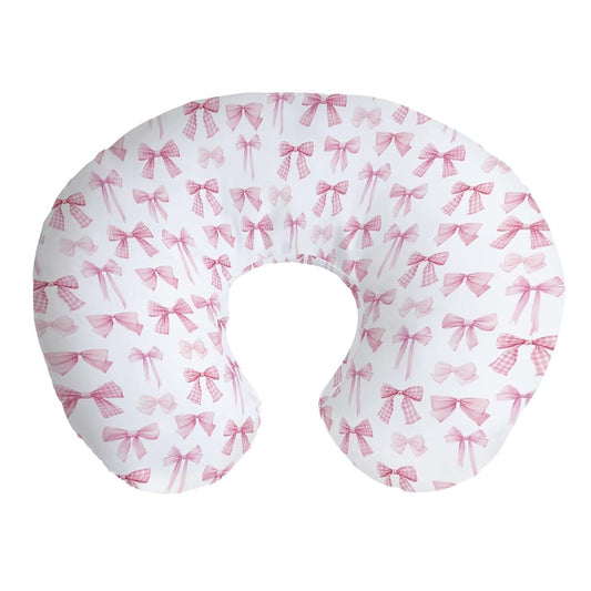Cstdyfrv Pastel Pink Bows Plaids Nursing Pillow Cover Slipcover