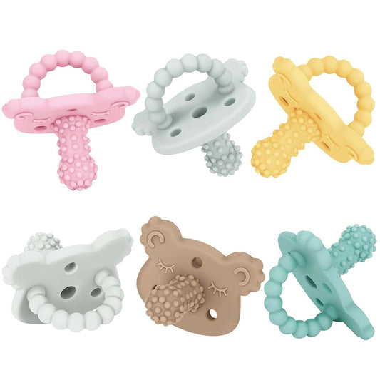 Seeway Teething Pacifier 6-Pack With Massage Bumps