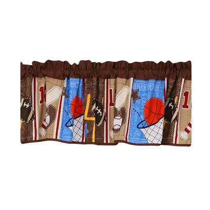 CribMATE Nursery Room Window Valance 1 PC Brown Sports/Pink Animal/Grey Blue Sports Baby Girl/Baby Boy Window Curtain