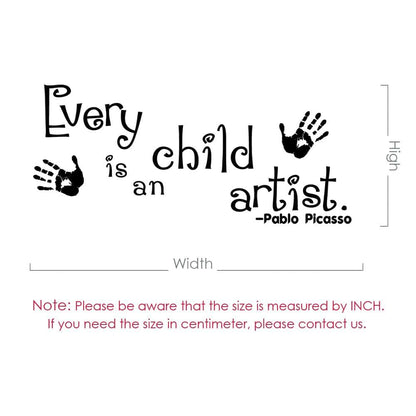 WallPlaza Every Child is an Artist Wall Decal-Inspirational Lettering