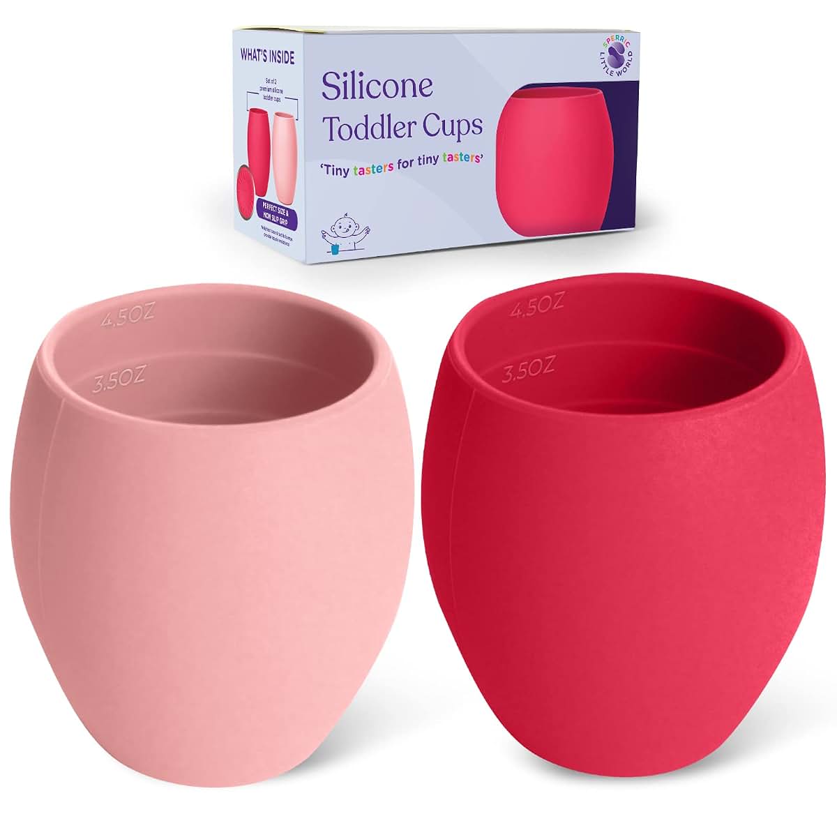 Sperric Silicone Mini Cups For Toddlers, 2 Pack