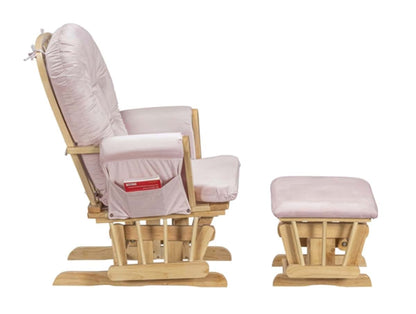 Suite Bebe Carson Nursery Rocking Chair With Ottoman In Poetic Natural Wood And Pink (photo 3)