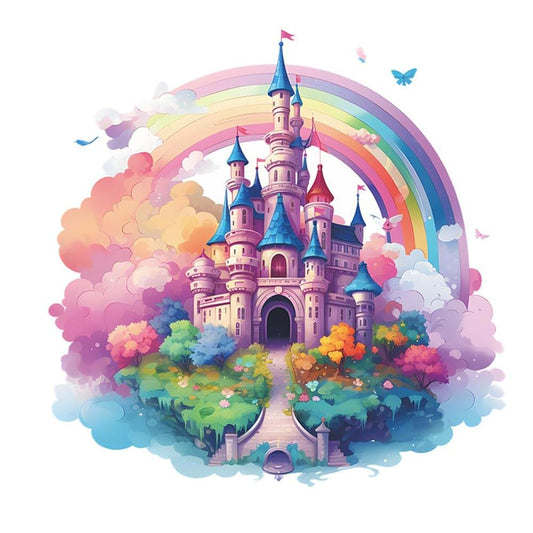 Fanwaoo Dream Castle Wall Decals For Girls Kids Room Colorful Rainbow Wall Stickers Baby Nursery Bedroom Wall Decor