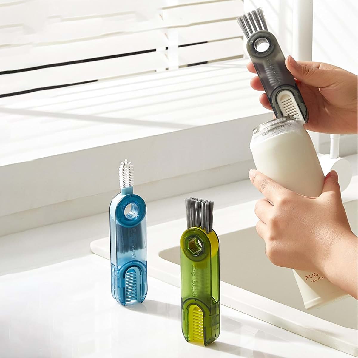 KHFGBJ 3-in-1 Multifunctional Cleaning Brush Set for Bottles and Cups (photo 2)