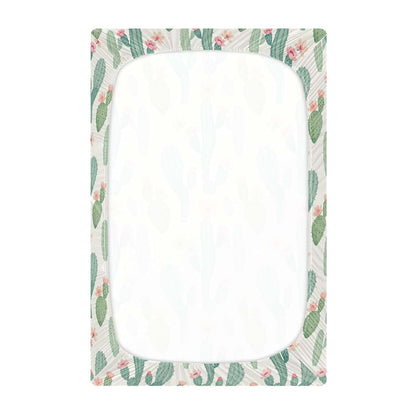 decor gift Baby Sheets Rose Succulents Flowers Desert Cactuses Essentials Boys Girls 52''x28'' (photo 3)