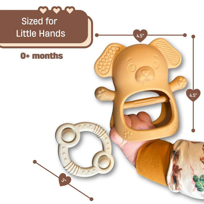Next Little Baby Teether Set, Anti-Drop Silicone Teething Mitt & Pop Sensory Teething Ring, Hand Wrist Baby Teether (photo 4)
