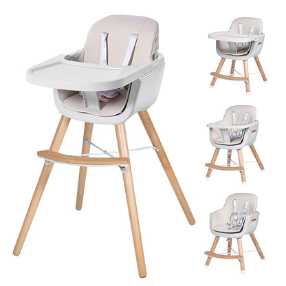 jincheng High Chairs for Babies and Toddlers,3 in 1 Convertible Wooden highchair, Baby High Chair with Adjustable