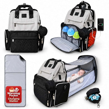 NIDOBABY Diaper Bag Backpack with Changing Station and Bottle Warmer