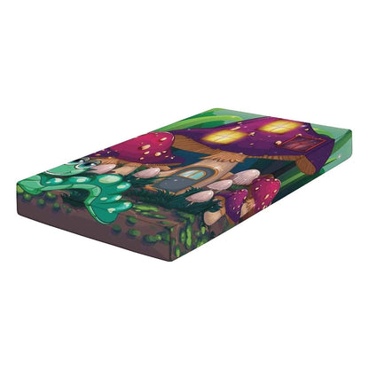 Mushroom Print Fitted Microfiber Crib Sheet for Baby & Toddler
