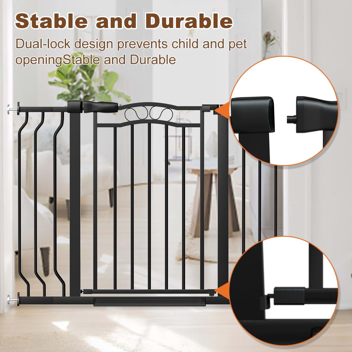 Theyfirst Extra Wide Pressure Mounted Baby Gate For Stairs And Doorways (photo 3)