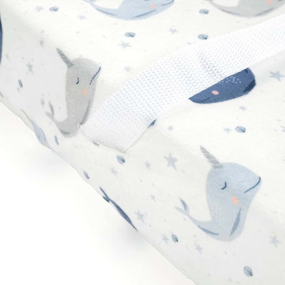 Lush Decor Narwhal Starfish Soft & Plush Changing Pad Cover, 32" x 16" x 5", Blue & Gray (photo 3)