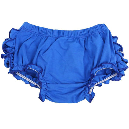 Wennikids Baby Girl's Cotton Shorts and Diaper Cover Bloomers, Medium Blue