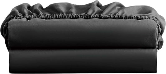 BabyOneStop Microfiber Crib Sheets 2-Pack Black For Standard Mattresses