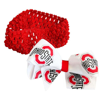 Zip Sew Craft Ohio State Crochet Headband With Junior Bow (photo 2)