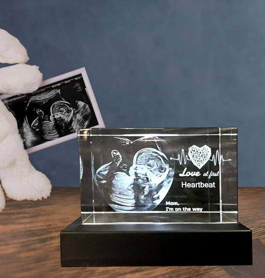 PD 3DPIXDANCE Custom 3D Ultrasound Crystal Picture Frame, Perfect Keepsake for Ultrasound Pictures, Baby Keepsake, Baby