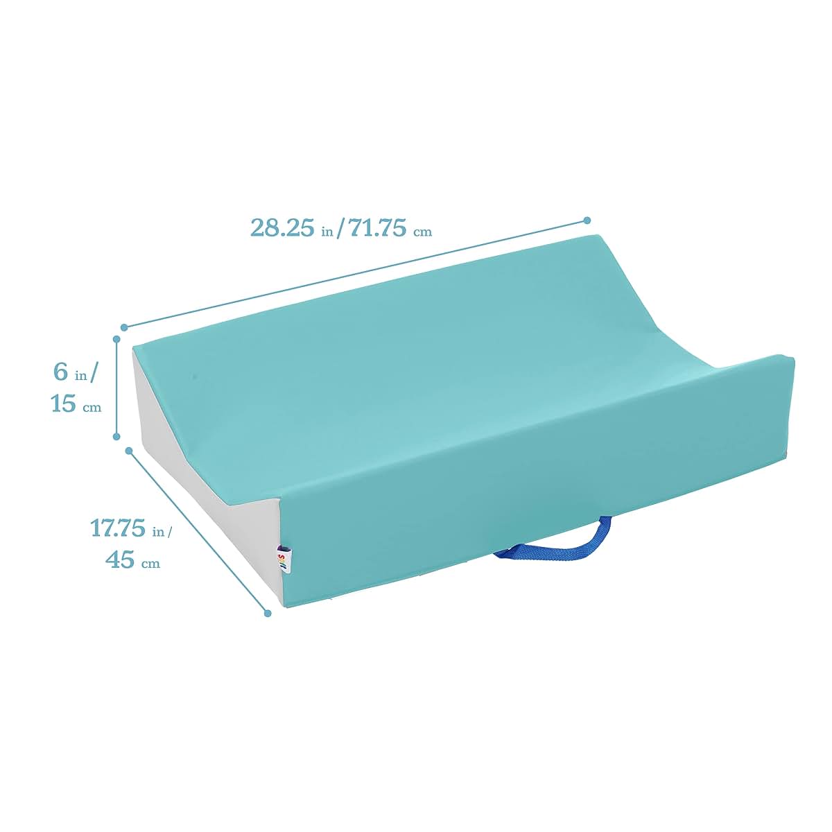 ECR4Kids Contoured Baby Changing Pad with Carry Handle, Seafoam/Light Grey