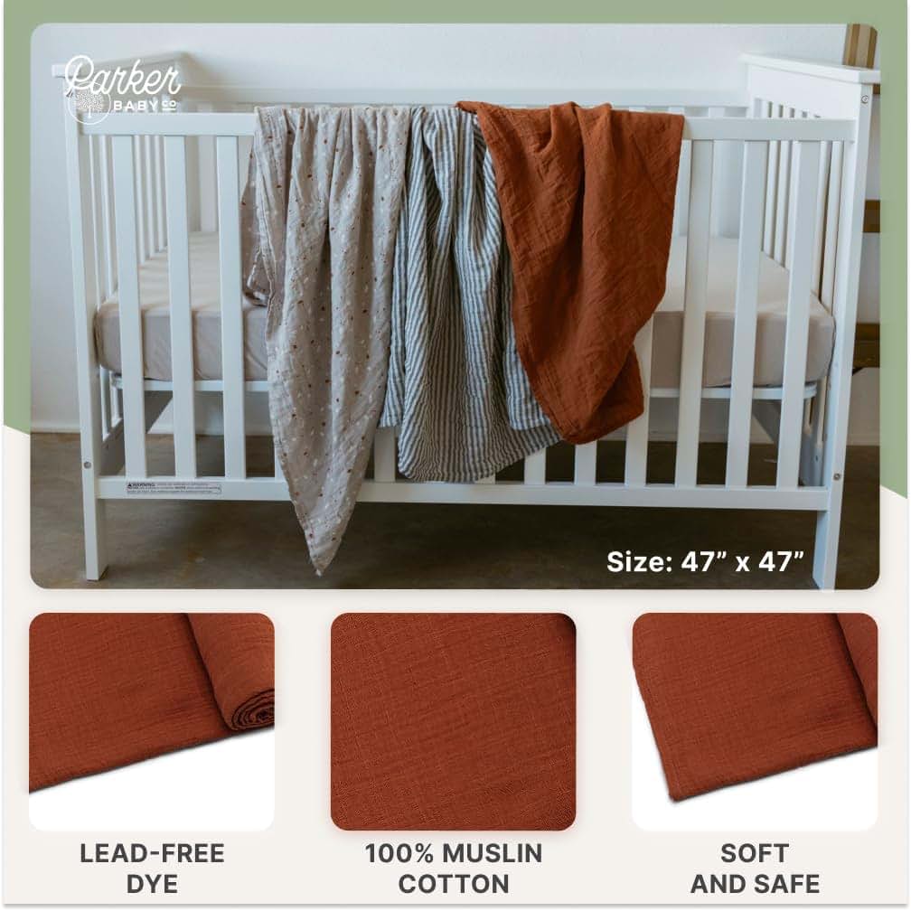 The Good Baby Soft Muslin Baby Swaddle Blankets, 3 Pack (photo 4)