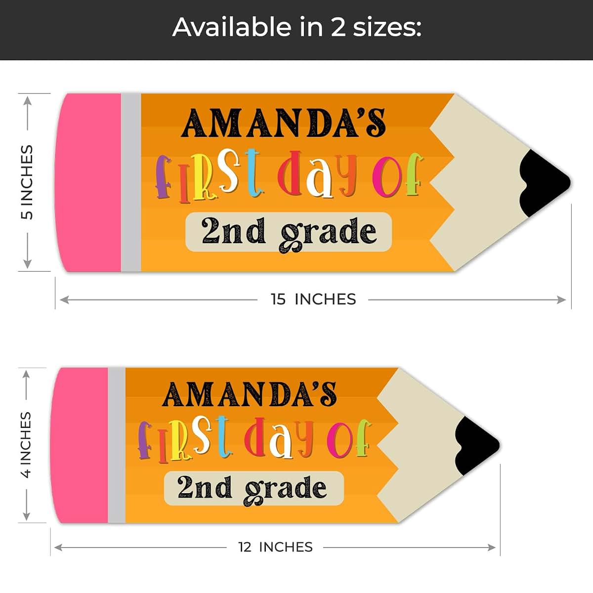 Soul Décor Personalized First Day of School Sign, Custom Pencil 1st Day of School Board- 1st Day of Kindergarten