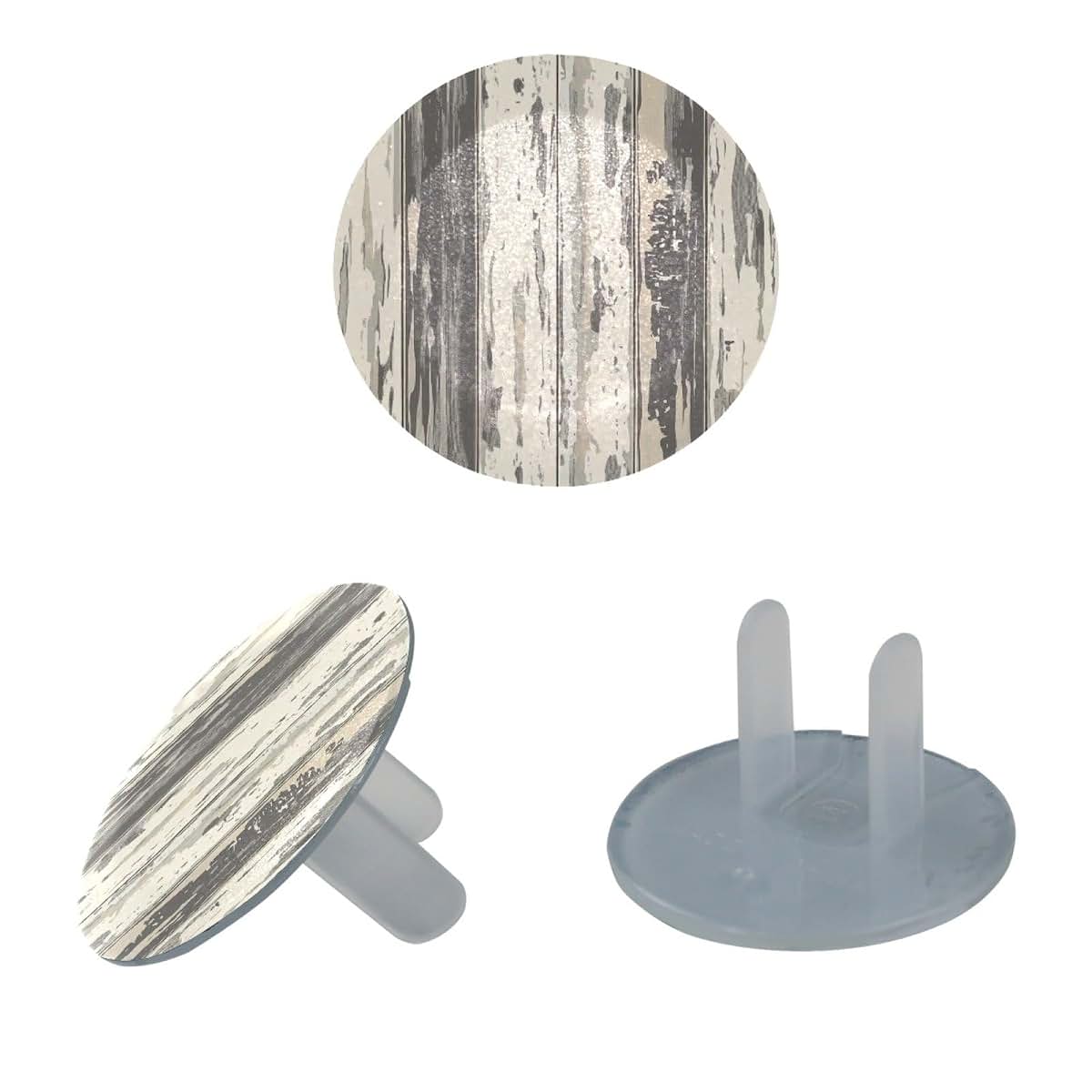 CDGIRUOWUNV Soft Grey Wooden Floor Texture (1) Outlet Plug Covers Child Proof Electrical Outlets Protector - Wall (photo 2)