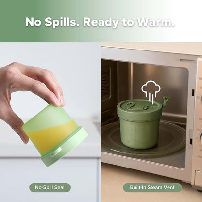 Haakaa Silicone Baby Food Containers with Animal Lids