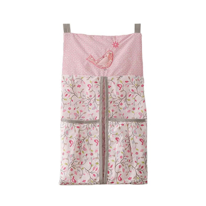 JAHHome 1 PCs Pink Embroidery Nursery Crib Diaper Stacker Bag Pink Baby Diaper Organizer (Diaper Stacker) (photo 2)