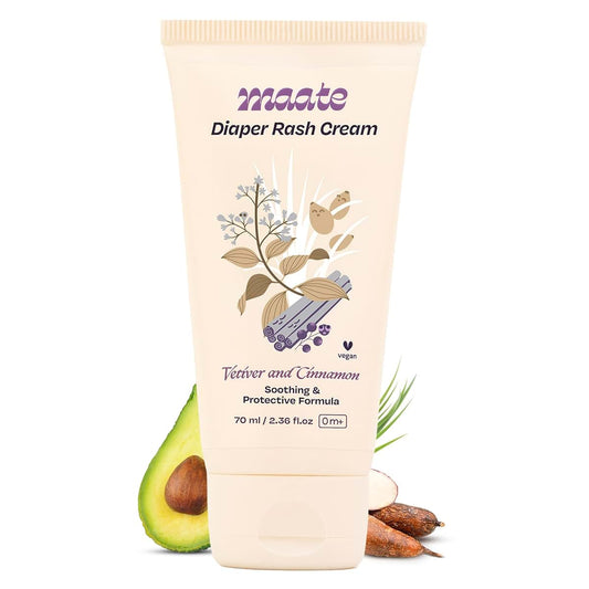 MAATE Baby Diaper Rash Cream | Provides Healing, Prevent Rashes & Irritation | Enriched with Vetiver, Cinnamon and