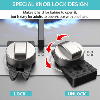 Silicone Stove Knob Covers for Gas Stoves | Lock Set