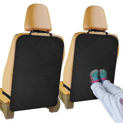 2 Pack Heavy Duty Kick Mats Back Seat Protectors for Kids, X-Large 28x20 Inch Nylon Car Seat Cover