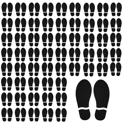 BabyOneStop 60 Pairs Black Footprint Stickers 7 Inch Floor Decals for Classroom and Party