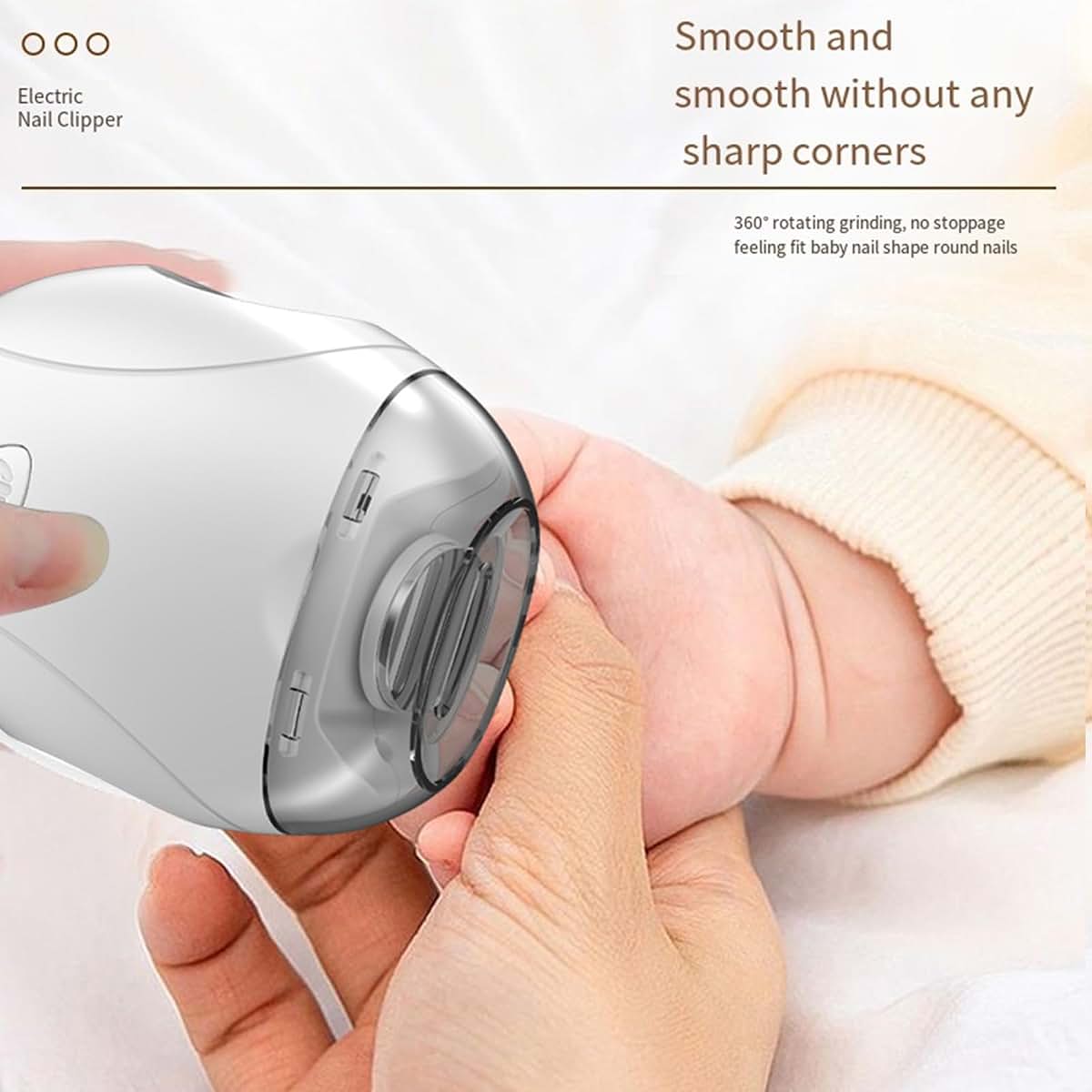 JSGHGDF Safe Electric Nails Grinder with Night Lamp Function USB C Rechargeable for Infants Toddler and Rechargeable (photo 3)