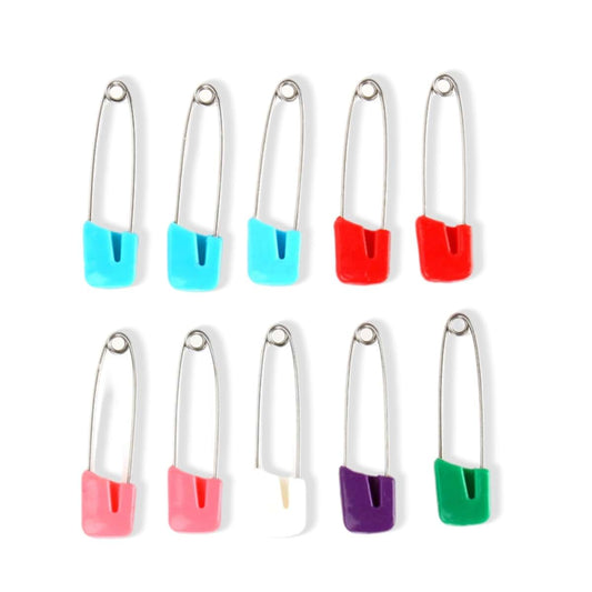 Gsycle Multicolor Safety Pins, 10 Piece Set For Diapers And Crafts