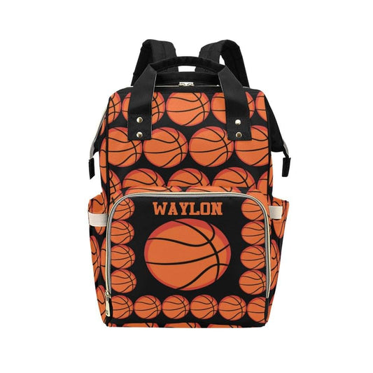 NZOOHY Sports Basketball Personalized Diaper Bag Backpack,Custom Name Large Capacity Diaper Backpack Travel Casual