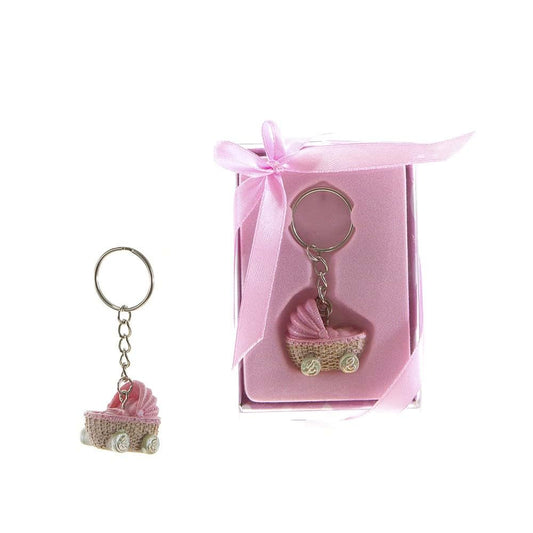 Lunaura Baby Keepsake - Set of 12 Girl Baby Stroller Key Chain Favors KBA010-P