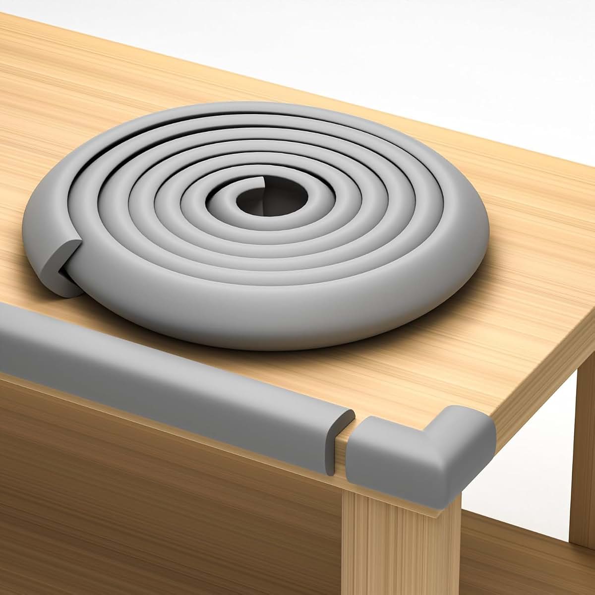 Komfortology Baby Proofing Edge Guard 15ft, 4 Corners, Gray